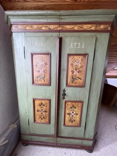 Bauernschrank bemalt vintage - bemalt,