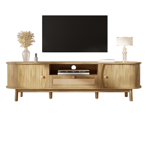 Rattan schrank lowboard mit - rattan, tv-schrank